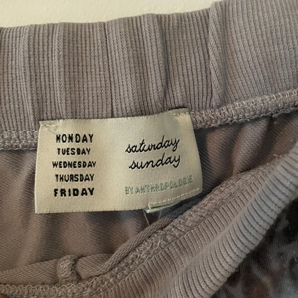 ANTHROPOLOGIE Gray Leopard Print Jogger Pants SATURDAY SUNDAY size Small. - Picture 6 of 9